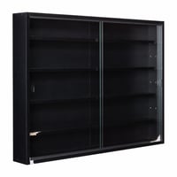 Inter Link Blacklava zidna kolekcionarska vitrina sa staklenim vratima, crni MDF, 80x60x9,5 cm - Oštećen element, nepotpun set (stanje: vidi 2. sliku) 1