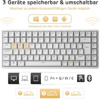 RK Royal Kludge RK84 kompakt TKL mechanikus gamer billentyűzet, barna kapcsolók, RGB 2
