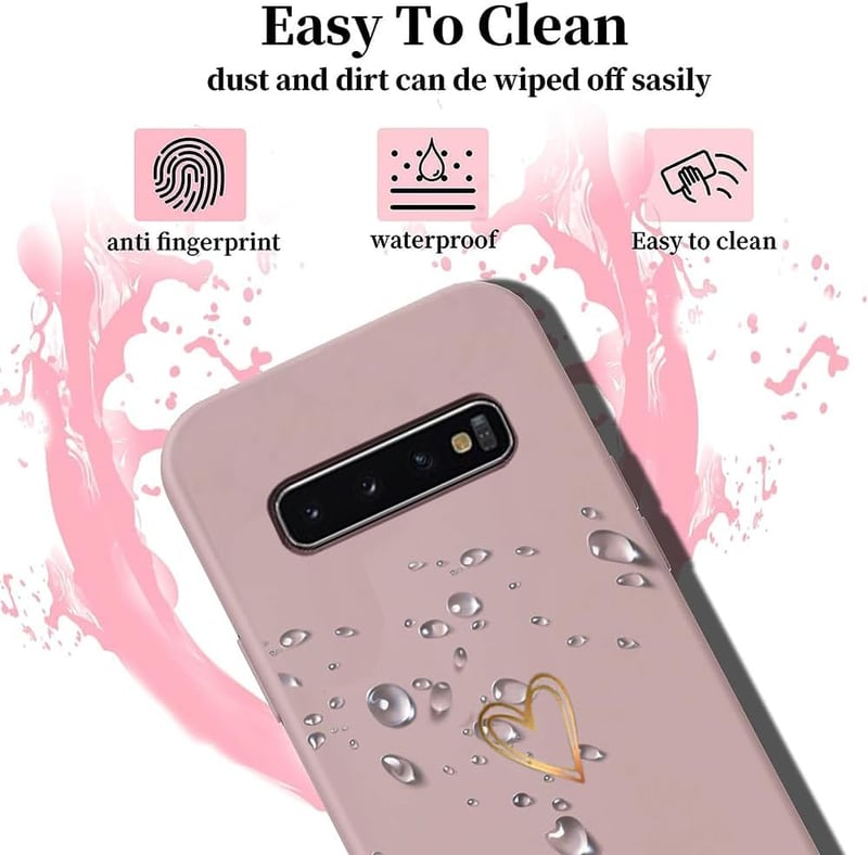 Samsung Galaxy S10 Rózsaszín Szívmintás Nyakba Akasztható Szilikon Tok