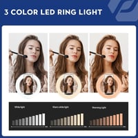 Selfie LED gyűrűlámpa 8" állvánnyal, Bluetooth távirányítóval 2