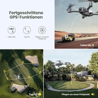 Holy Stone HS440D GPS Drón 4K Kamerával Kezdőknek, 20 Perces Repülési Idő, Követés Funkcióval, Automatikus Visszatérés, 5G FPV Átvitel, Össz 4
