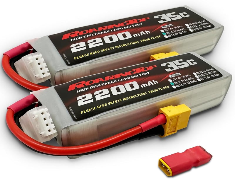 Roaring Top 2200mAh 11.1V 3S 35C LiPo akkumulátor XT60 csatlakozóval RC járművekhez és drónokhoz (2 db)