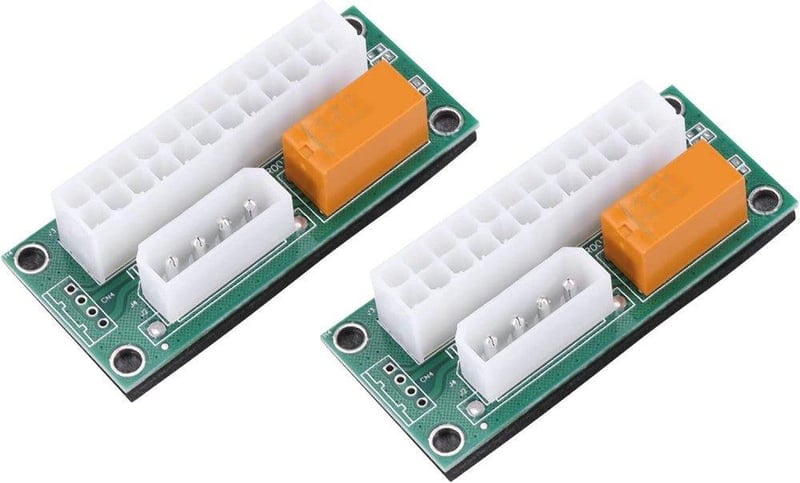Dual PSU adapter bányászgéphez - ATX 24 Pin és Molex 4 Pin csatlakozó