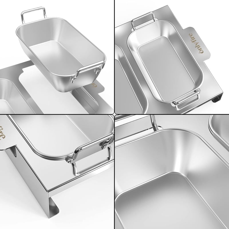 Weber 3 db-os rozsdamentes acél grillserpenyő készlet gázgrillhez, zöldséghez, húshoz
