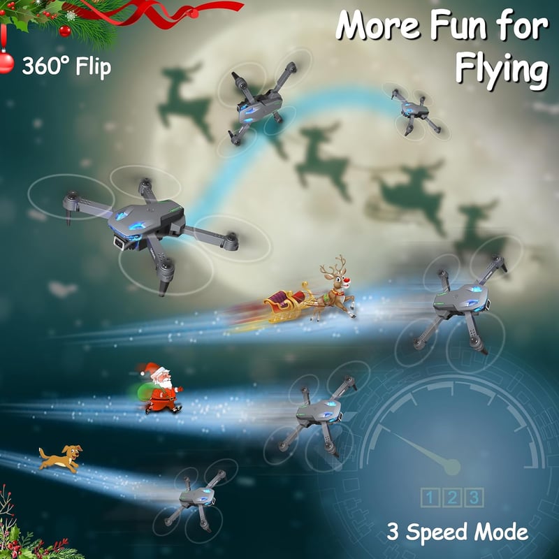Wipkviey T28 Összecsukható Drón Kamerával - 720p FPV Quadkopter, 30 Perces Repülési Idő, 3D Flip, Magasságtartás, Kezdőknek és Felnőtteknek,