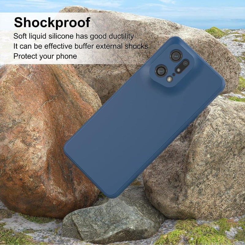 OPPO Find X5 Pro 5G kék szilikon védőtok - Foluu mikroszálas, ütésálló