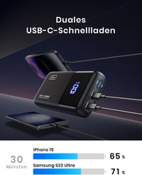 INIU 25000 mAh Power Bank 100W USB-C Laptop Töltő - Hordozható Külső Akkumulátor MacBook, Surface, iPad, iPhone Készülékekhez 8