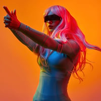 Bouiexye 24 db színes hosszú göndör paróka neon party jelmez cosplay 5