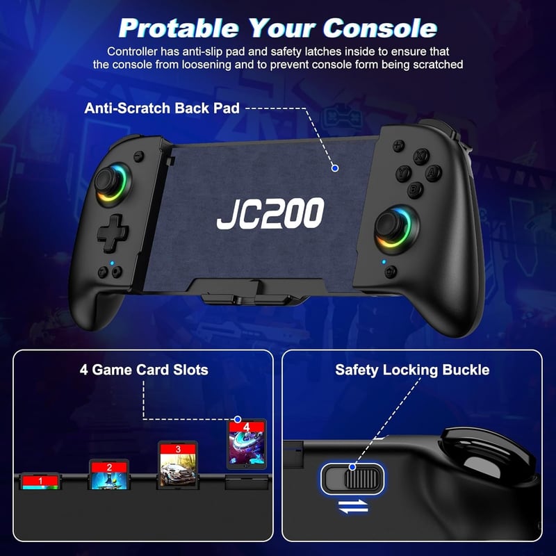 Coogamefly Vezeték Nélküli Kontroller Nintendo Switch/OLED-hez - Ergonomikus Markolatú Pro Controller Hall Joystickkel, Turbo Funkcióval és 
