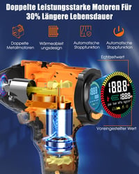 AUTDER Akkumulátoros Légkompresszor 180 PSI - Hordozható Autó Pumpa 21V Újratölthető Akkuval és 12V Szivargyújtó Adapterrel, Digitális Kijel 4