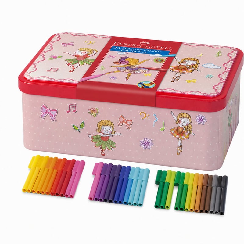 Faber-Castell 155534 Connector set flomastera Balerina u metalnoj kutiji, (nepotpun, korišteno) — set od 22 komada
