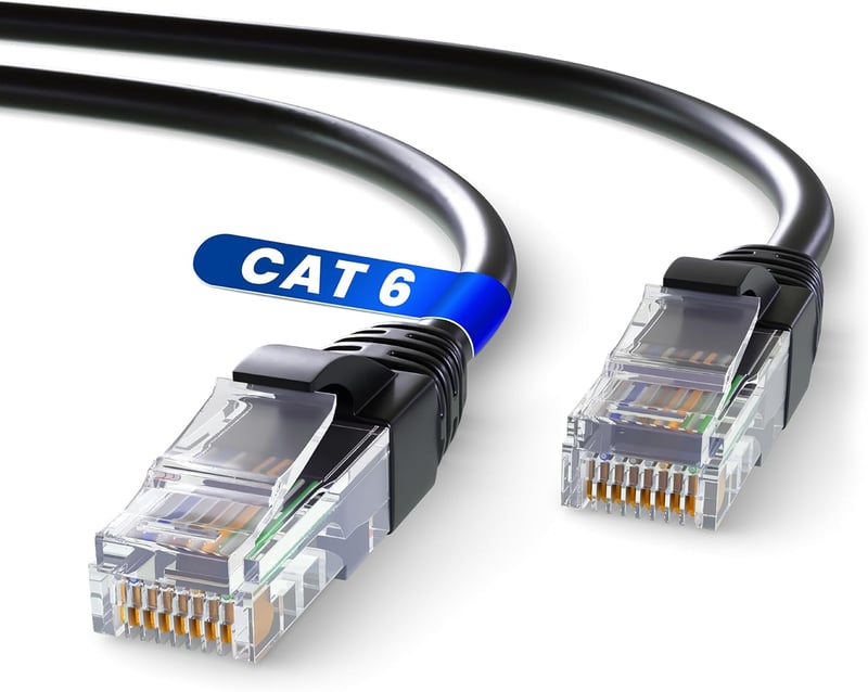 Mr. Tronic 30 méteres Cat6 UTP fekete Ethernet kábel, RJ45 csatlakozókkal