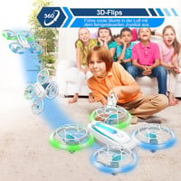 Wipkviey T18 Mini Drón Gyerekeknek - LED Fényekkel, 360° Forgással, Magasságtartással, Fejnélküli Móddal, 16 Perc Repülési Idővel, 2 Akkumul 3