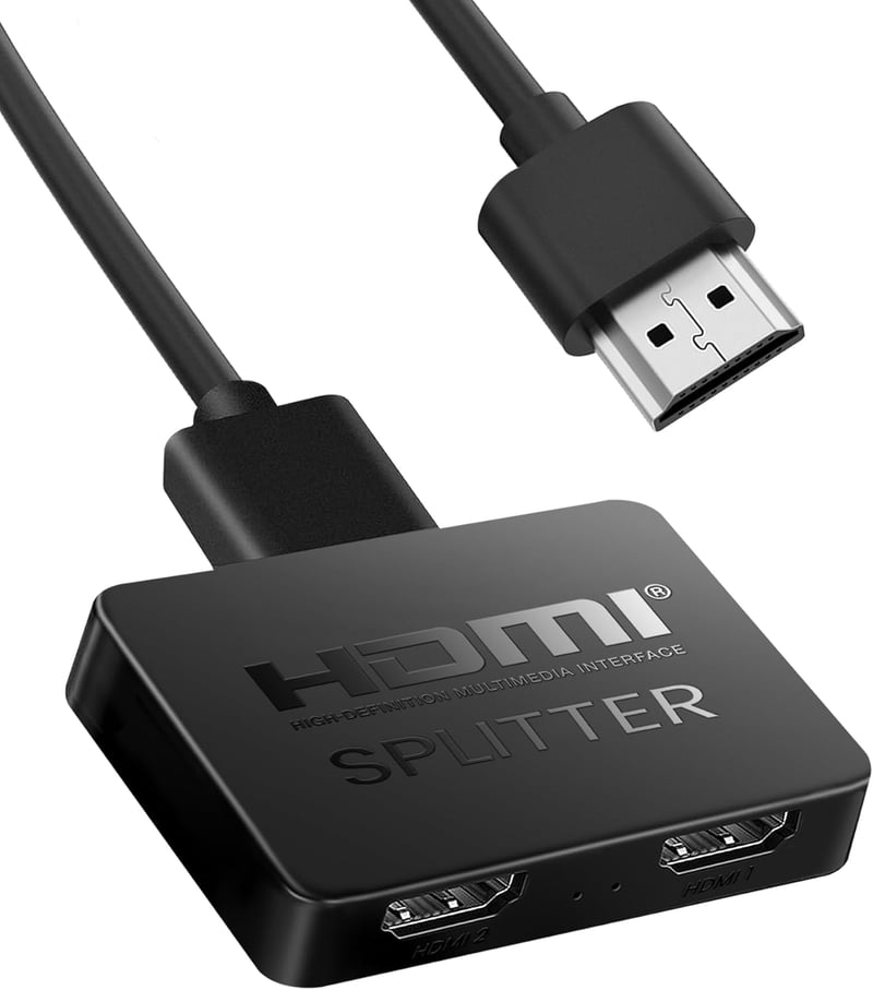 NEWCARE 4K HDMI Elosztó 1 bemenet 2 kimenet - Egyidejű képmegjelenítés Full HD TV-hez, Blu-Ray, DVD, Fire Stick eszközökhöz