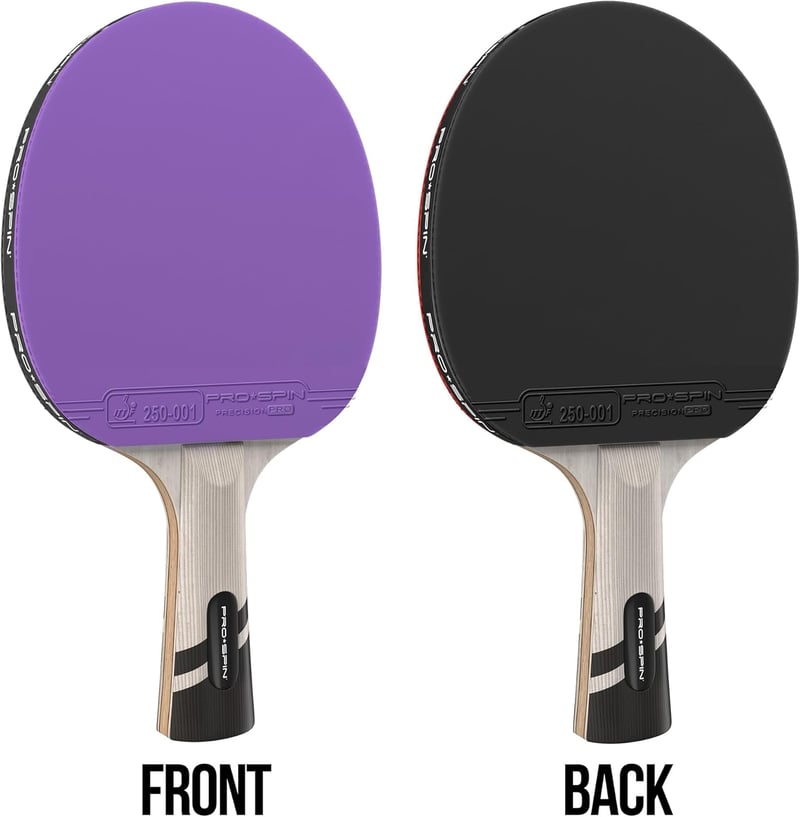 PRO SPIN Szénszálas Pingpong Ütő Szett, 2.0mm Szivacs, Kiváló Pörgetés és Pontosság, Védőtokkal, Kék-Lila, 2db-os Csomag, Haladó Játékosokna