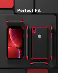MobNano Ultra Hybrid átlátszó iPhone XR tok - ütésálló, fekete-piros szegéllyel 5
