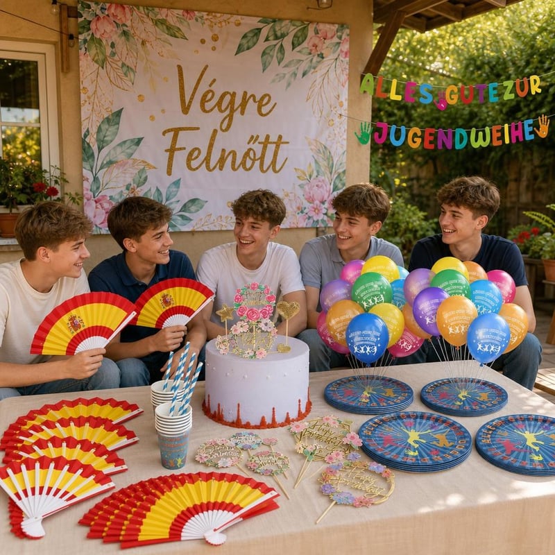 Party paket za krizmu: 85 ukrasa + banner + 24 ukrasa za tortu + 50 lepeza