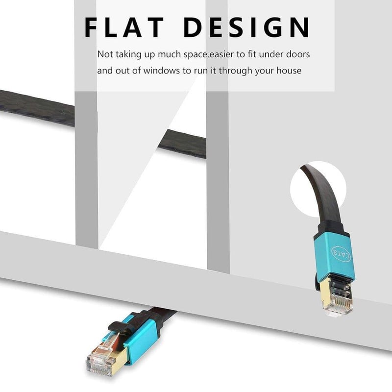 Cat8 Ethernet kábel 2m - Szupergyors RJ45 hálózati vezeték aranyozott csatlakozóval