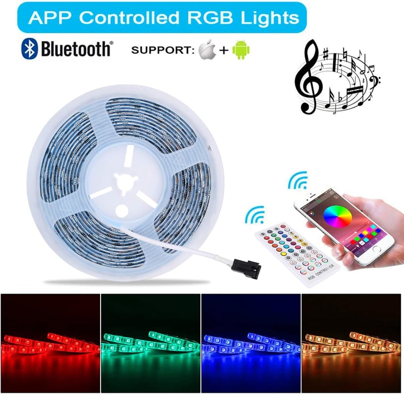 ALED LIGHT Bluetooth LED Szalag Vezérlő 12V - RGB LED Szalaghoz 40 Gombos IR Távirányítóval - Okostelefon Applikációs Vezérlés iOS és Androi
