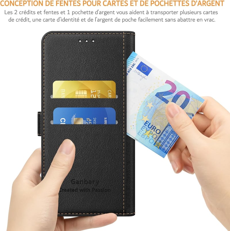 Xiaomi Redmi Note 12 4G Prémium Bőr Flip Tok - Kártyatartós, Mágneses, Állványos (Fekete)