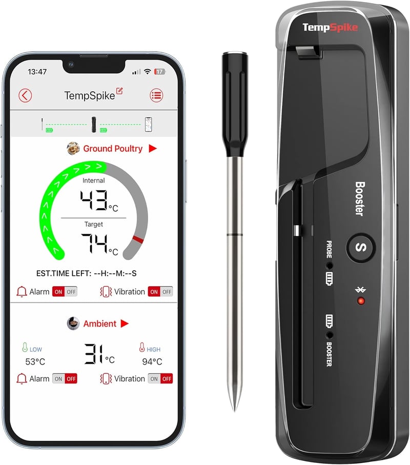 ThermoPro TempSpike Wireless Húshőmérő Bluetooth IP67 Grillhez és Sütőhöz