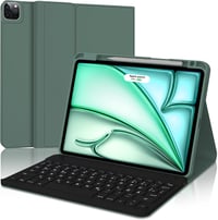 FOGARI Billentyűzetes Tok iPad Air 6 11" (M2 2024) és Pro 11 2022-2018 Készülékekhez - Levehető QWERTZ Bluetooth Billentyűzet, Ceruzatartó 1