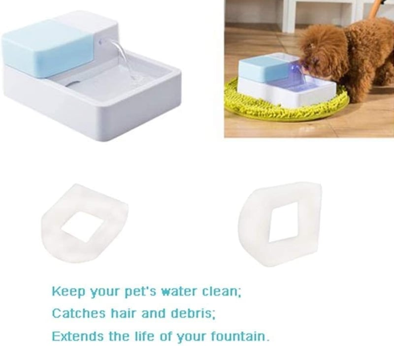 Poweka Szűrőszett PetSafe Drinkwell Kutyaitatókhoz - 16db Hab Előszűrő és Szénszűrő Rozsdamentes Acél 360, Avalon, Pagoda Modellekhez