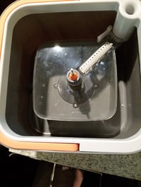 Set de curățenie cu mop și găleată ALANBERG, sistem cu 2 compartimente, set de curățare pentru pardoseală din microfibră, gri, produs utilizat 2