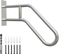 YEOOE U-alakú rozsdamentes acél kapaszkodó 60 cm - Lépcső korlát 1-3 lépcsőfokhoz, kertbe, teraszra, garázsba, kül- és beltérre (3,2 cm átmé 1