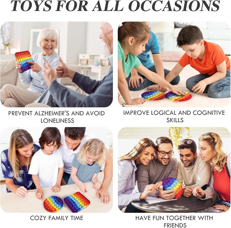 HOUT® Szivárvány Pattintós Stresszoldó Játék 2db - Autizmus Segítő Fidget Szett