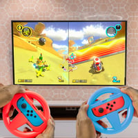 Orzly Nintendo Switch kormánykerék szett - 2 darabos kék és piros Joy-Con tartó kiegészítő Mario Kart játékhoz - valósághű versenyzési élmén 8