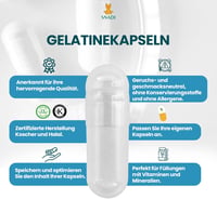 Snadi 1000 db Üres Zselatin Kapszula | 000-es Méret | Átlátszó | Gyógyszerészeti Minőségű | Vitaminokhoz és Étrend-kiegészítőkhöz 2