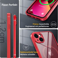iPhone 13 MagSafe-kompatibilis ütésálló tok, kameravédővel - Piros 8
