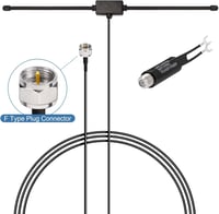 Bingfu T-alakú Dipól Antenna 75/300 Ohm - Beltéri DAB FM Digitális Rádió Antenna HDTV, Házimozi és Sztereó Vevőkészülékekhez - Fekete 3