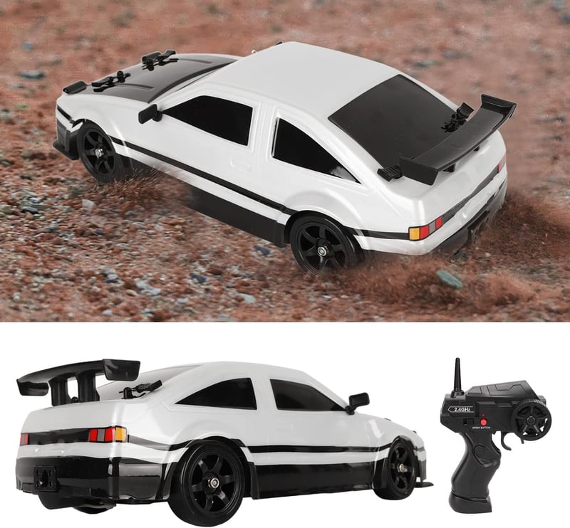 BuyWeek Drift RC Autó 1/16 Méretarány - 2.4 GHz Távirányítós Versenyautó 4 Kerék Meghajtással, LED Világítással, 2 Gumigarnitúrával Fiúknak 