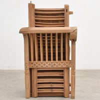 vidaXL Tíkfa Faragott Pad Barna 127,5x52x80 cm Masszív Teak Kerti Kispad Ülőpad Tornác — mindkét karfa törött (Használt termék) 1