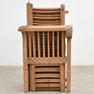 vidaXL Tíkfa Faragott Pad Barna 127,5x52x80 cm Masszív Teak Kerti Kispad Ülőpad Tornác — mindkét karfa törött (Használt termék)