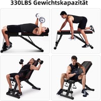 YOLEO Összecsukható Multifunkciós Edzőpad - 250kg Teherbírás, Állítható Háttámla és Ülés, Fekete 6