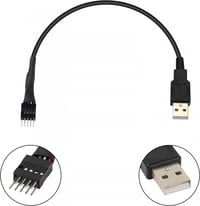 XMSJSIY Fekete USB 2.0 - 9 Tűs Alaplap Hosszabbító Kábel 2