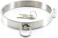 ZWFUN Choker Nyakörv Pároknak - Ezüst SM Bondage Nyaklánc Nőknek, Kényelmes Lekerekített Forma, Zárható Kivitel, L-es Méret (13,8 cm) 1