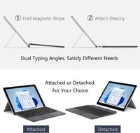 MoKo Bluetooth Billentyűzet Tok Surface Go 4/3/2/2018 Modellekhez, 7 Színű LED Háttérvilágítás, Érintőpaddal, Újratölthető Akkumulátor, Feke 6