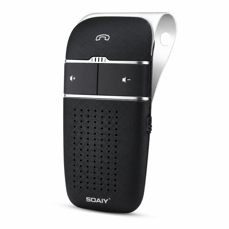 Bluetooth hands-free sada do auta SOAIY S-32, zapínanie otrasom — bez autonabíjačky a USB nabíjacieho kábla (stav: pozri 2. obrázok)