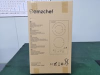 AMZCHEF 77 cm-es Beépíthető Üvegkerámia Főzőlap 5 Zónával - Ovális és Tripla Zónás, 9 Teljesítményszint, Időzítő, Biztonsági Zár, 8500W 8