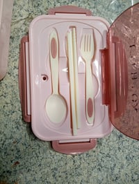 Bento box ZYETGH s priehradkami a taškou, ružová súprava desiatového boxu, 1250 ml, raňajky a — bez tašky (stav: pozri 2. obrázok) 3