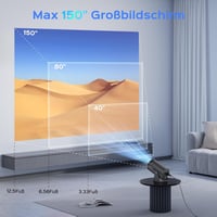 Mentech Mini Projektor 180° Forgatható, Android TV 11.0, 1080P Támogatás, WiFi 6, Bluetooth, 150 Colos Vetítés, Automatikus Korrekció 3
