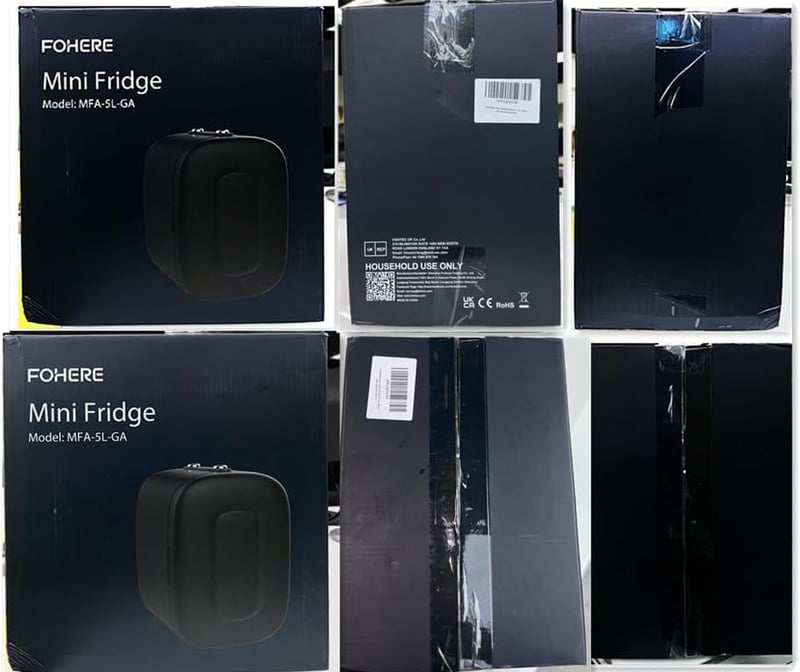 FOHERE Mini Hűtő 5L - Hordozható Hűtőszekrény 6 Dobozos Kapacitással, 12V/220V/USB Tápellátás, Csendes Működés Kozmetikumokhoz, Italokhoz, O