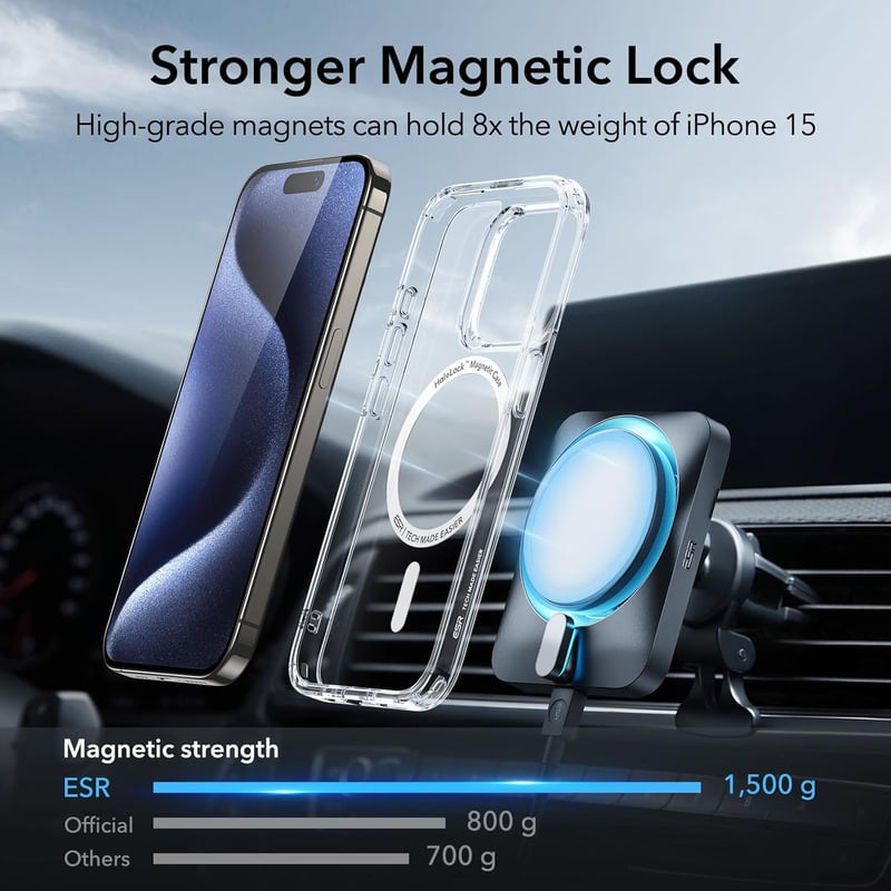 ESR iPhone 15 Pro Max MagSafe-kompatibilis tok szett, ütésálló üvegfóliával és kameravédővel
