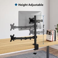 BONTEC Laptop és Monitor Tartó Kar Asztalhoz, C-Bilincs Rögzítés, Teljesen Állítható Dőlés és Forgatás, 13-27" Képernyőkhöz, Fekete - Black 4