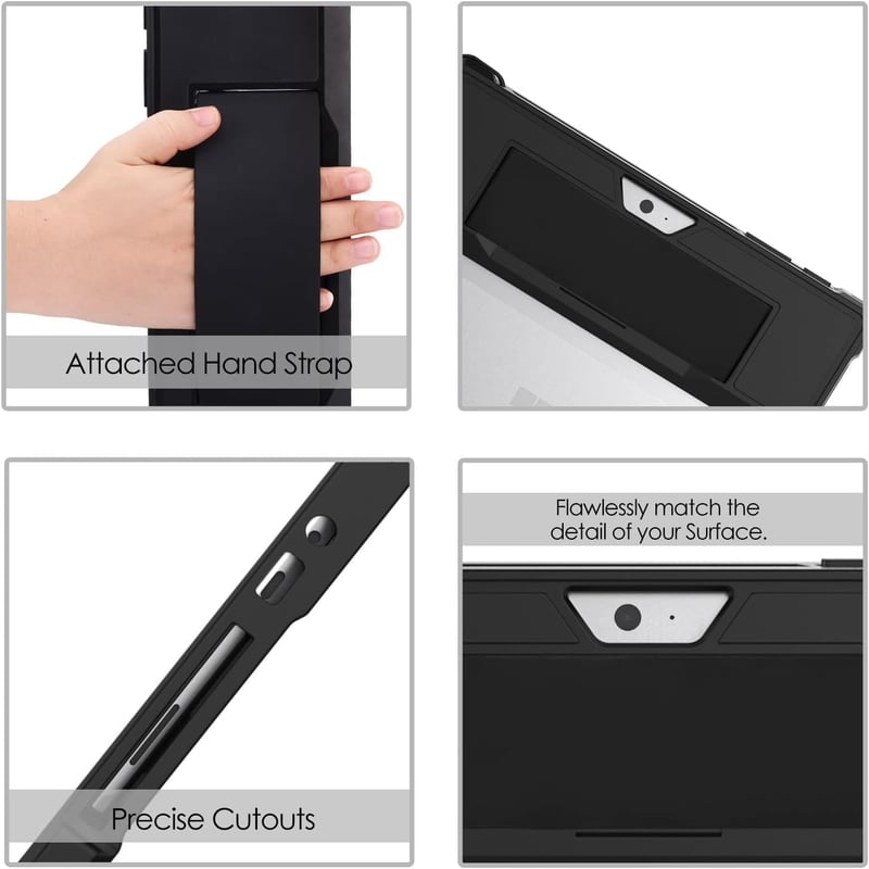 MoKo Microsoft Surface Go 4/3/2 Védőtok Stifttartóval és Kézpánttal - Fekete