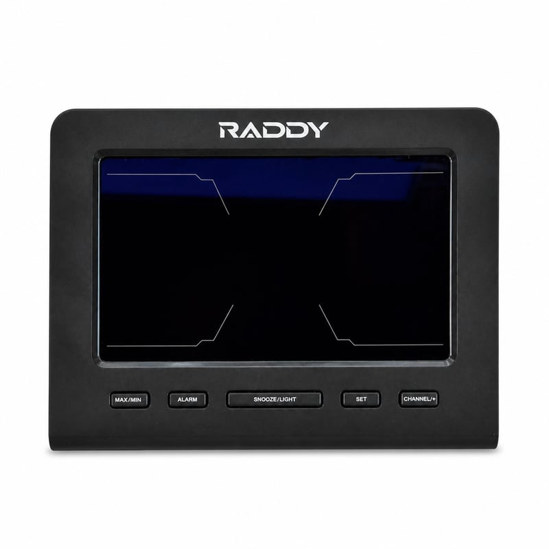 Radioddity Raddy WF-100C Lite WiFi meteorologická stanica – displejová jednotka, 10-palcový farebný LCD displej, čierna, náhradný diel